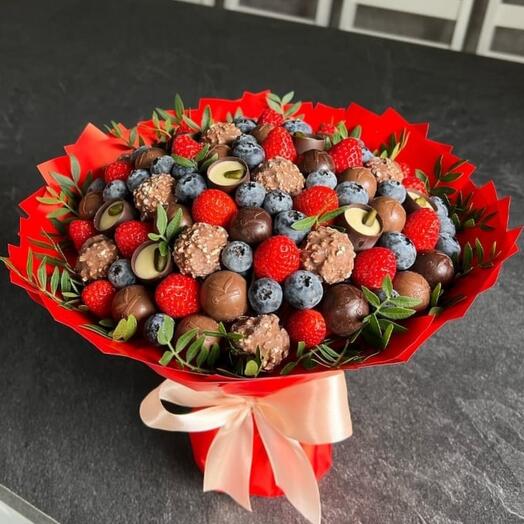 Ramo de autor de chocolate con fresas