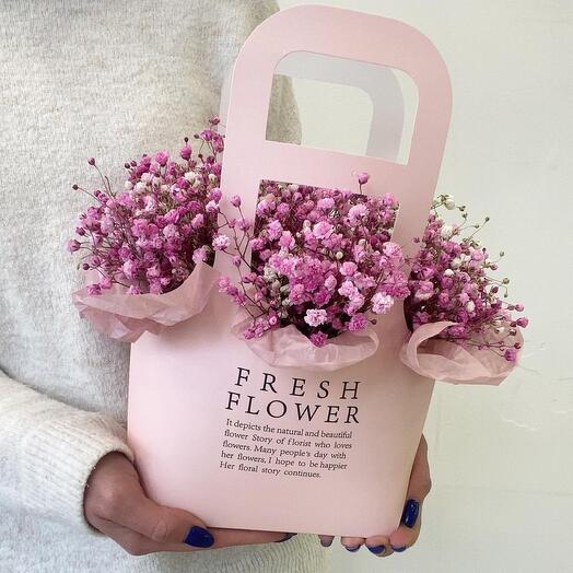 Нежная сумочка с гипсофилами