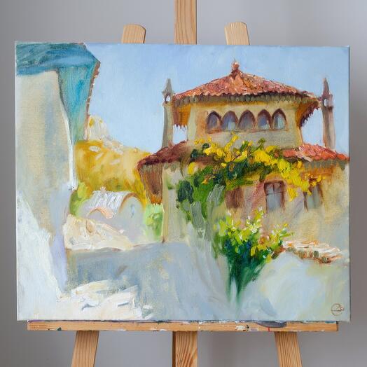 Pintura al óleo del paisaje