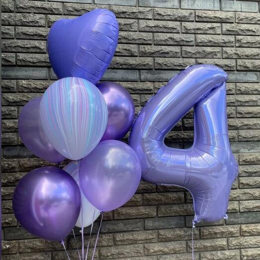 Lilac set with a number
