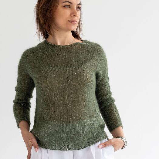 Jersey de mohair Premium en seda con delicadas lentejuelas