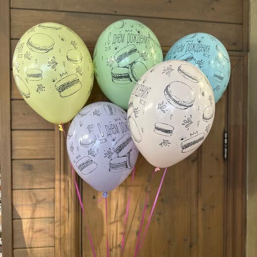 5 Шариков «С днем рождения»