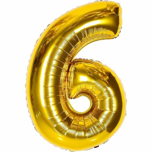 Шар фольгированный цифра "6"
