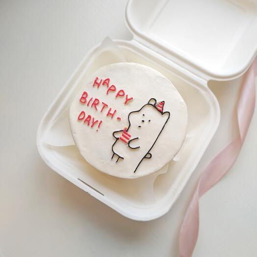 Бенто торт с мишкой "Happy"