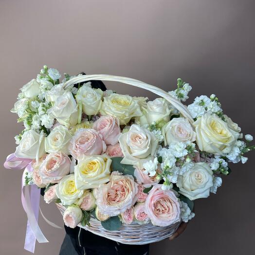 Basket with fragrant flowers