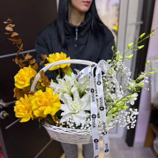 Букет в корзине от Оранж Алматы