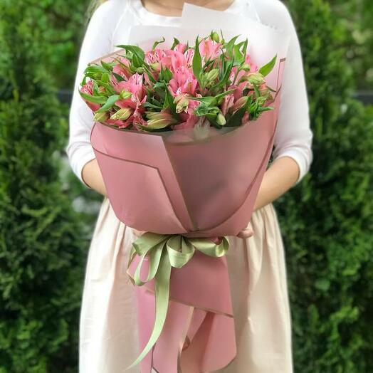 Bouquet of 15 pink alstroemeria
