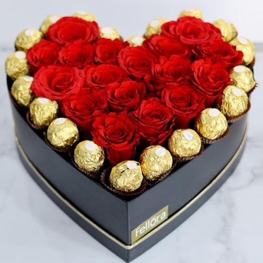 Red Roses And Ferrero Box M