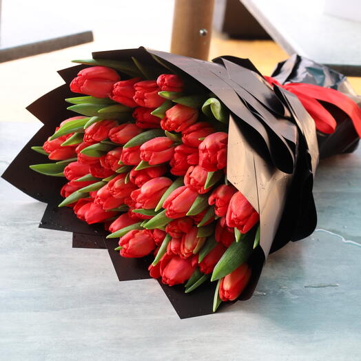 Premium Red Tulips Bouquet