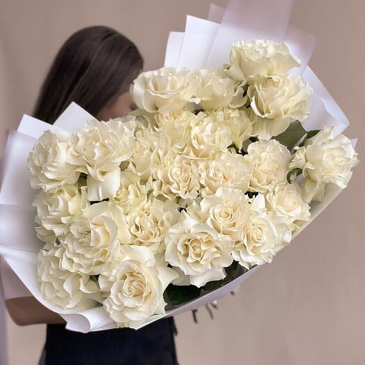 White French roses 25 pieces