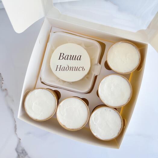 Набор бенто торт и cake to go с вашей надписью на праздник, на подарок, на день рождения