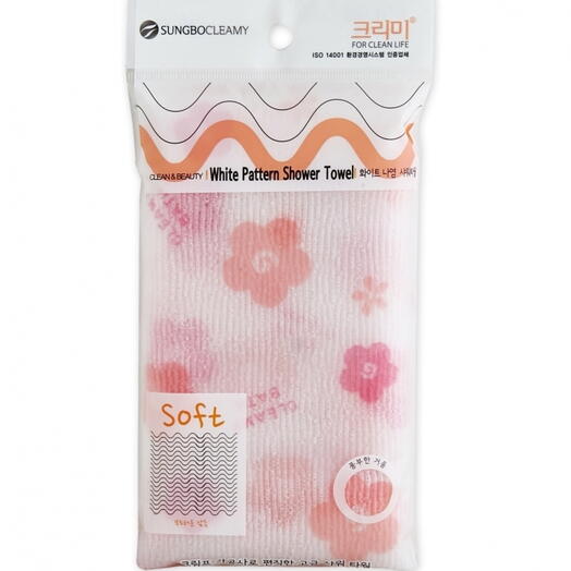 Sung bo Cleamy Clean Beauty Мочалка для душа (28х95) White Pattern Shower Towel