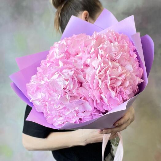 Bouquet of pink hydrangeas