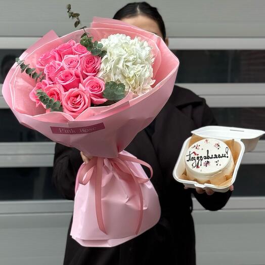 Букет Прованс + бенто торт