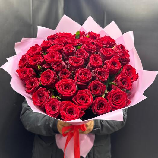 Красные розы 41шт️