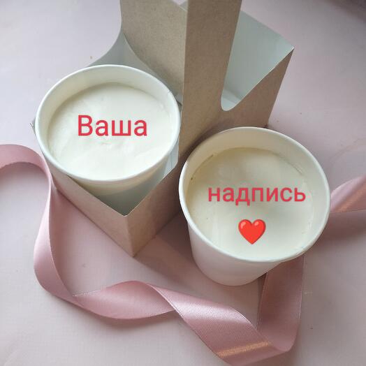 Набор Кей ту гоу, два торта в стакане с Вашей надписью