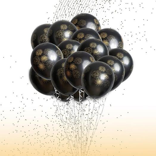 21 Black Fire Works Designed Balloon E