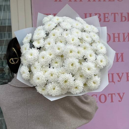 Букет от студии «TIFFANY» хризантемы кустовые белые