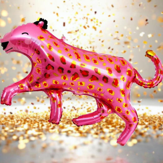 Воздушный шар гелий «Розовый леопард». Helium foil balloon Pink leopard