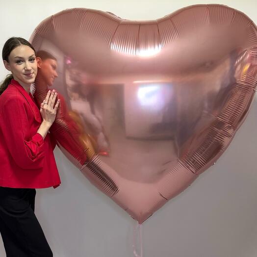 Сердце розовое золото