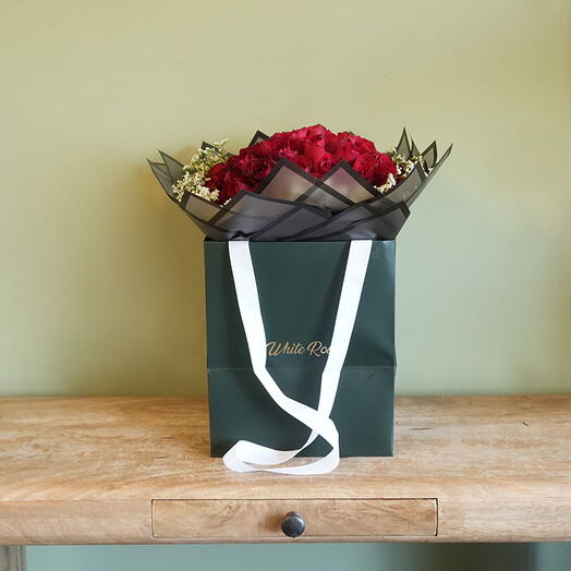 50 Roses Valentine Hand Bouquet