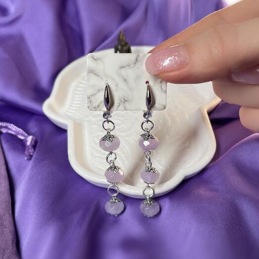 Амулет серьги «lilac rose»