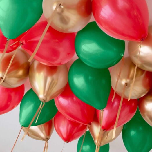 Воздушные шары гелий под потолок 21 штука. Helium balloons under ceiling 21 pcs