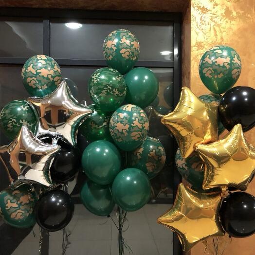 Набор из камуфляжных Шаров на 23 февраля