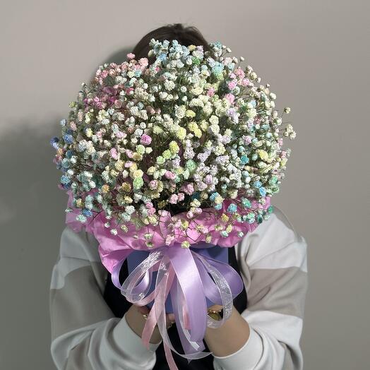 Конфетти Радужная Гипсофила в коробке композиция🎀
