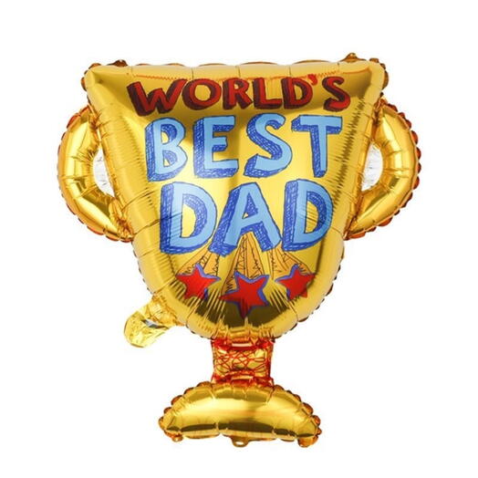 Воздушный шар гелий КУБОК ЛУЧШИЙ ПАПА В МИРЕ. Helium balloon Cup Worlds best dad gold
