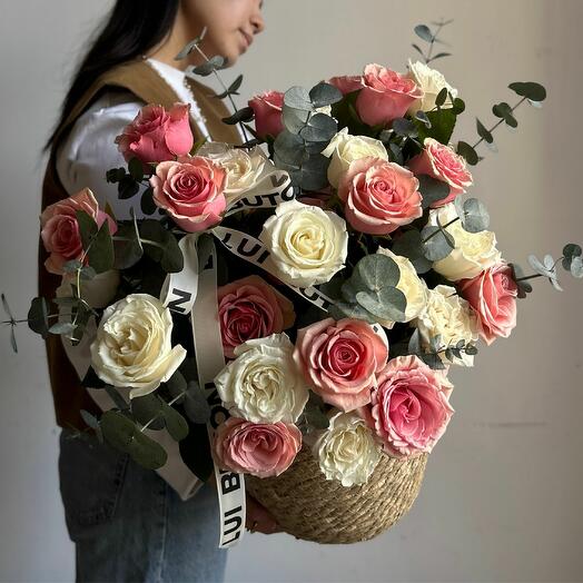 Композиция из роз, размер L