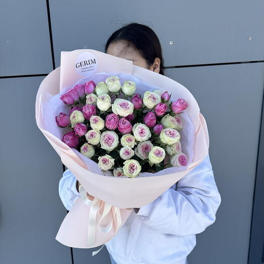 Кустовые пионовидные розы 11