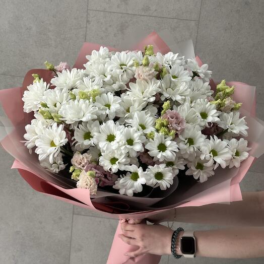 Букет из эустомы и хризантемы 🌷