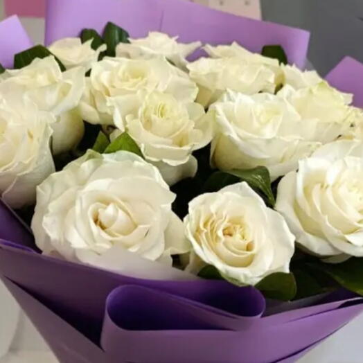 Buket - ağ gül 60 sm