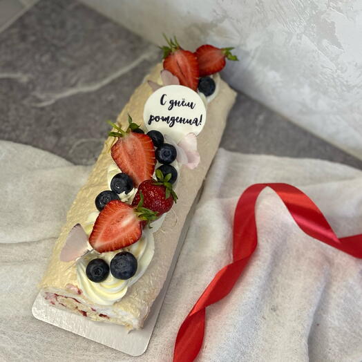 Меренговый рулет «с днем рождения»