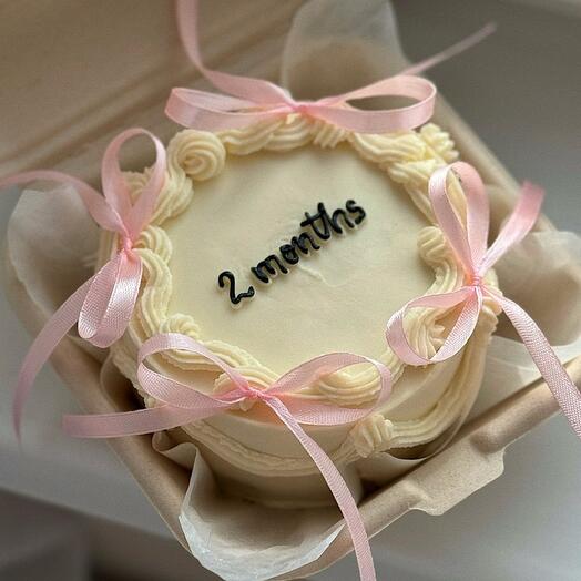 Бенто торт с рюшами и бантиками (можно добавить вашу надпись) 🎂
