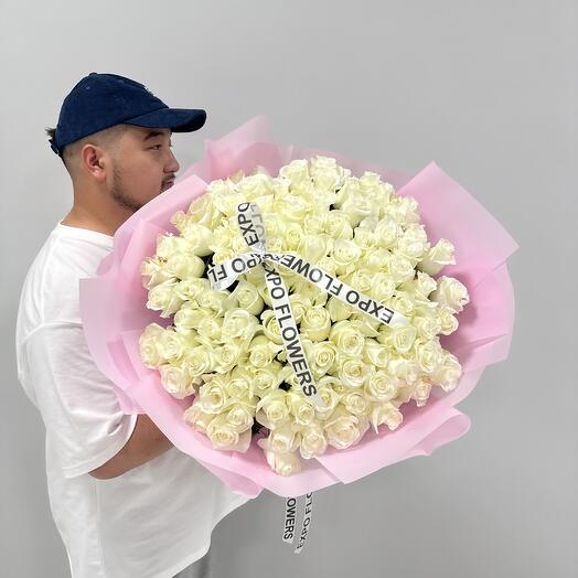 Букет из 101 белой розы