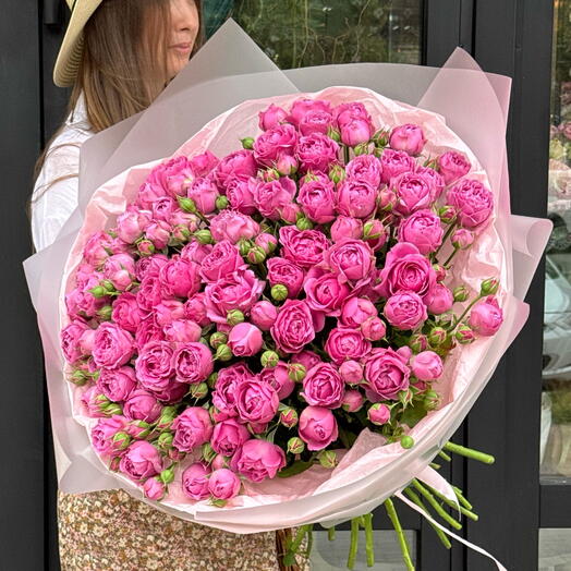 Пионовидная кустовая Роза💕 букет из Мисти бабалз