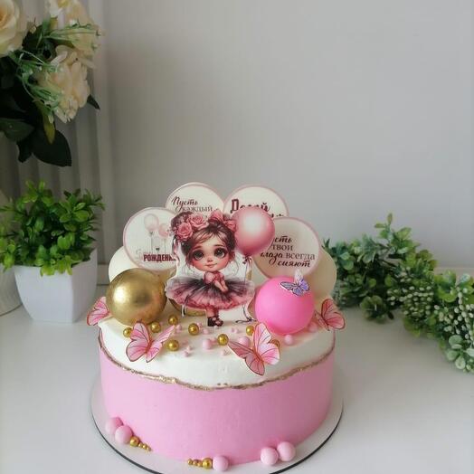 Тортик с девочкой на день рождения