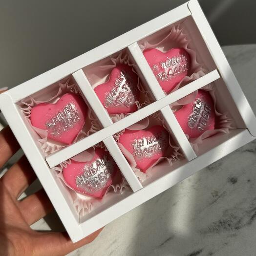 Сердечки из бельгийского шоколада 6 шт