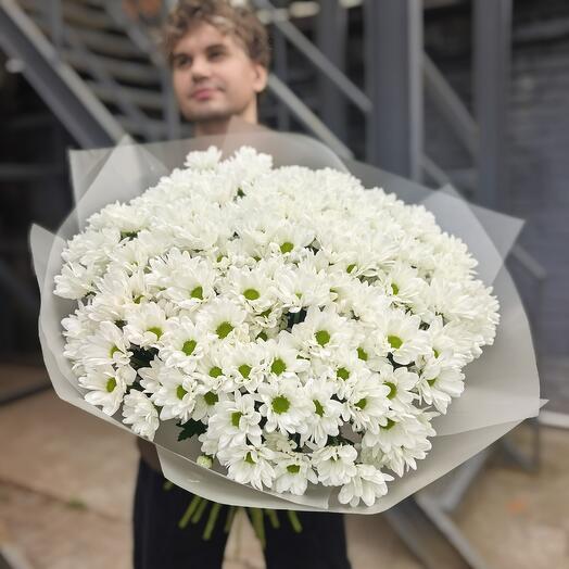 Букет белая Хризантема Chic, 25 шт