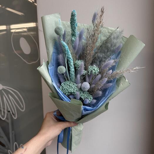 Букет из сухоцветов «Бирюза 113»
