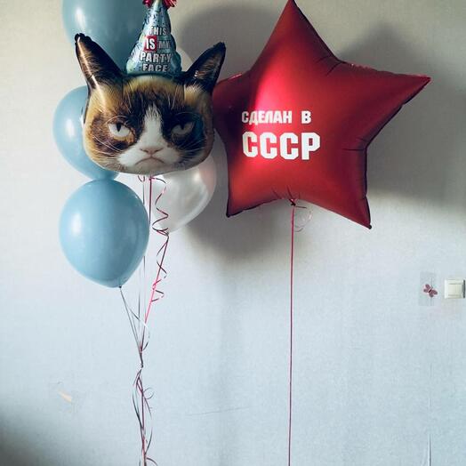 Набор шаров «Рожденный в СССР» с котом