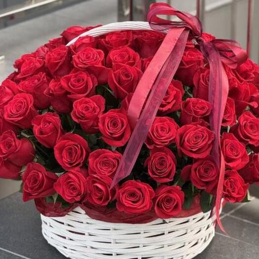 Корзина из 101розы
