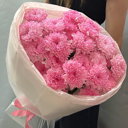 Букет из розовой хризантемы 5шт