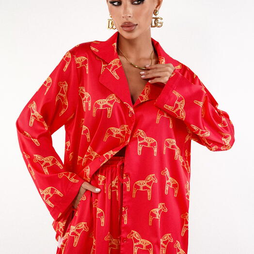 Пижама женская Hippos_Red
