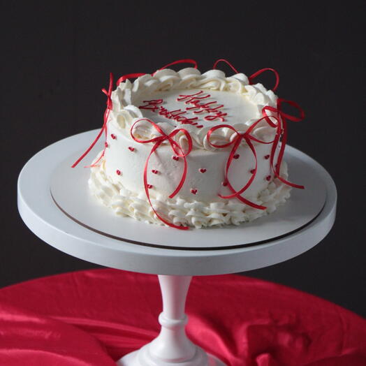 Торт с бантиками на день рождения ламбет красная надпись 1 кг
