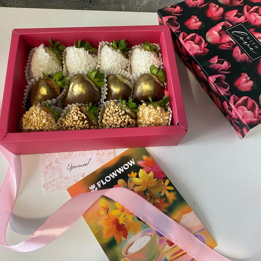12 fresas cubiertas de chocolate