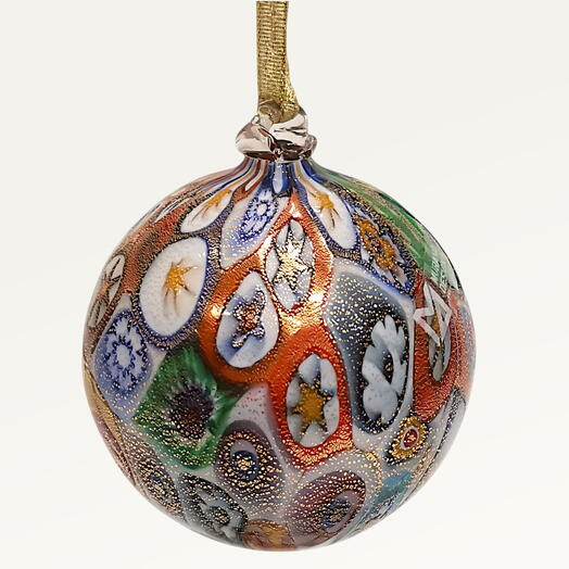 Шар новогодний миллефиоре. Муранское стекло. Vetreria Murano Design. Италия. 10 см christmas