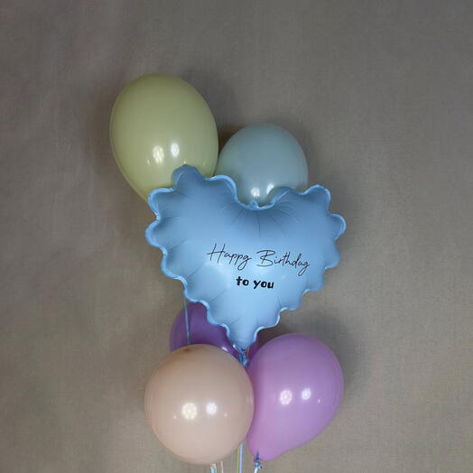 Воздушные шары Набор шаров 1 , шар сердце Happy Birthday , макарунс